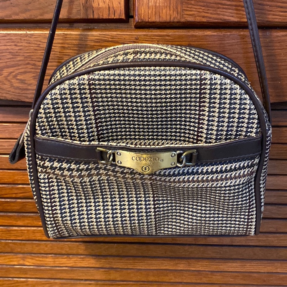 Vintage Capezio Vinyl Glenplaid crossbody